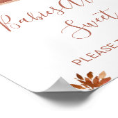 Baby shower van bruine pompoen poster (Hoek)