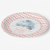 Baby shower van bruinkoraal roze bruinkoraal papieren bordje (Gekanteld)