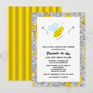 Baby shower van Bumblebee Floral Couple Kaart