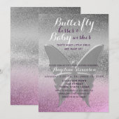 Baby shower van Butterfly Kisses Kaart (Voorkant / Achterkant)