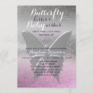 Baby shower van Butterfly Kisses Kaart