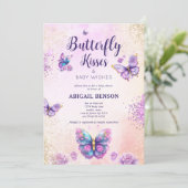 Baby shower van Butterfly Kisses Kaart (Staand voorkant)