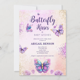 Baby shower van Butterfly Kisses Kaart