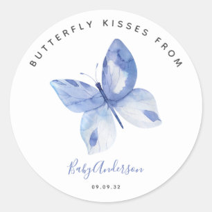 Baby shower van Butterfly Kisses Ronde Sticker