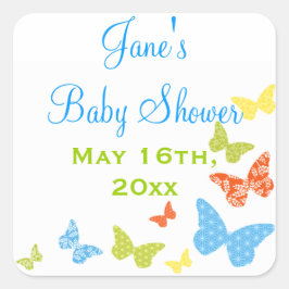 Baby shower van Butterfly Kisses Vierkante Sticker