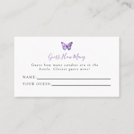 Baby shower van Butterfly laat zien hoeveel game Plaatskaartje