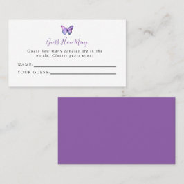 Baby shower van Butterfly laat zien hoeveel game Plaatskaartje