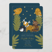 Baby shower van Camp Forest Animal Kaart (Voorkant / Achterkant)