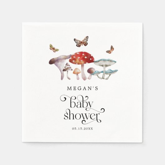 Baby shower van champignonbossen servet (Voorkant)