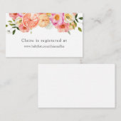Baby shower van Citrus en Pink Flowers Informatiekaartje (Voorkant / Achterkant)