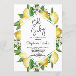 Baby shower van citrusvruchten kaart