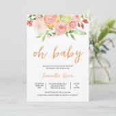 Baby shower van citrusvruchten kaart (Staand voorkant)