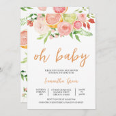 Baby shower van citrusvruchten kaart (Voorkant / Achterkant)