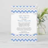 Baby shower van Cornflower Blue en Gray Chevron Kaart (Staand voorkant)