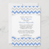 Baby shower van Cornflower Blue en Gray Chevron Kaart (Voorkant)