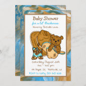 Baby shower van Cowboy Teddy Bear Boy Kaart (Voorkant / Achterkant)