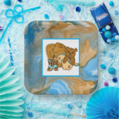 Baby shower van Cowboy Teddy Bear Boy Papieren Bordje (Feest)