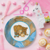 Baby shower van Cowboy Teddy Bear Boy Papieren Bordje (Feest)