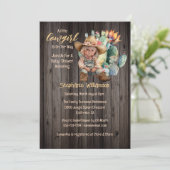 Baby shower van cowgirl desert cactus kaart (Staand voorkant)