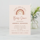 Baby shower van Cream en Terracotta Boho Rainbow M Kaart (Staand voorkant)