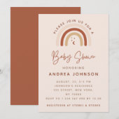 Baby shower van Cream en Terracotta Boho Rainbow M Kaart (Voorkant / Achterkant)