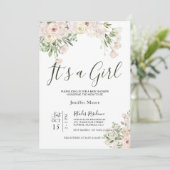 Baby shower van Cream Roos Kaart (Staand voorkant)