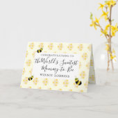Baby shower van Cute Bee Gefeliciteerd mama-tot-bi Kaart (Gele Bloem)