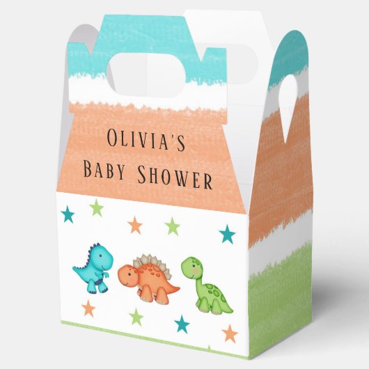 Baby shower van Cute Dinosaurs en sterren Bedankdoosjes (Geopend)