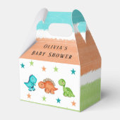 Baby shower van Cute Dinosaurs en sterren Bedankdoosjes (Voorkant Zijde)