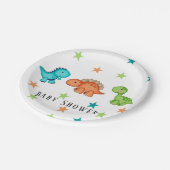 Baby shower van Cute Dinosaurs en sterren Papieren Bordje (Gekanteld)