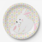 Baby shower van Cute Moeder & Baby Girl Bunny Papieren Bordje (Voorkant)