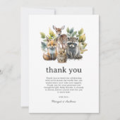 Baby shower van Cute Woodland Forest Animals Bedankkaart (Voorkant)