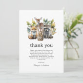 Baby shower van Cute Woodland Forest Animals Bedankkaart (Staand voorkant)