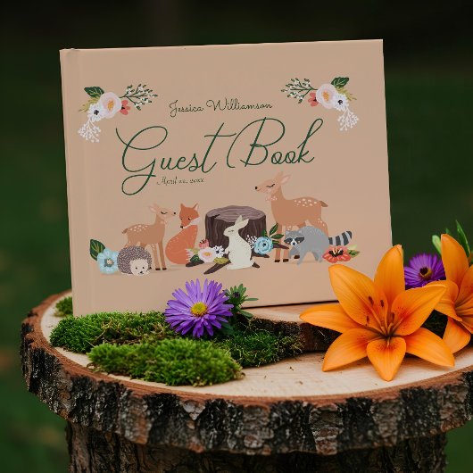 Baby shower van Cute Woodland Forest Animals Gastenboek