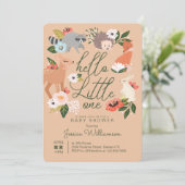 Baby shower van Cute Woodland Forest Animals Kaart (Staand voorkant)