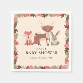 Baby shower van Cute Woodland Forest Animals Servet