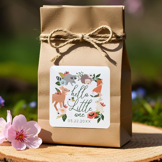 Baby shower van Cute Woodland Forest Animals Vierkante Sticker