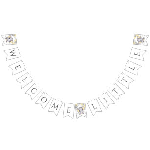 Baby shower van Cute Yellow Elephant-ballons Vlaggetjes