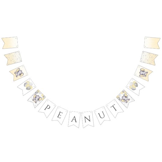 Baby shower van Cute Yellow Elephant-ballons Vlaggetjes (Alle)
