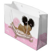 Baby shower van de Afrikaanse Amerikaanse baby Gir Groot Cadeauzakje (Achterkant Gekanteld)