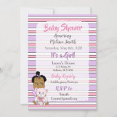 Baby shower van de Afrikaanse Amerikaanse baby Gir Kaart (Voorkant)
