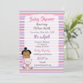 Baby shower van de Afrikaanse Amerikaanse baby Gir Kaart (Staand voorkant)