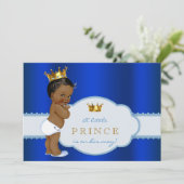 Baby shower van de Afrikaanse Amerikaanse Prins Kaart (Staand voorkant)