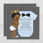 Baby shower van de Afro-Amerikaanse prins Kaart (Voorkant / Achterkant)