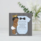 Baby shower van de Afro-Amerikaanse prins Kaart (Staand voorkant)