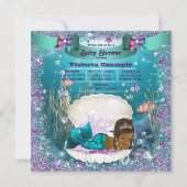 Baby shower van de Amerikaanse Mermaid Princess Kaart (Voorkant)