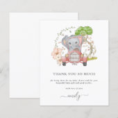 Baby shower van de begroting Elephant Car Hartelij (Voorkant / Achterkant)