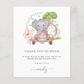 Baby shower van de begroting Elephant Car Hartelij (Voorkant)