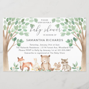 Baby shower van de begroting voor boslanddieren