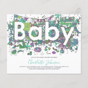 Baby shower van de begroting voor Waterverf van ol Flyer